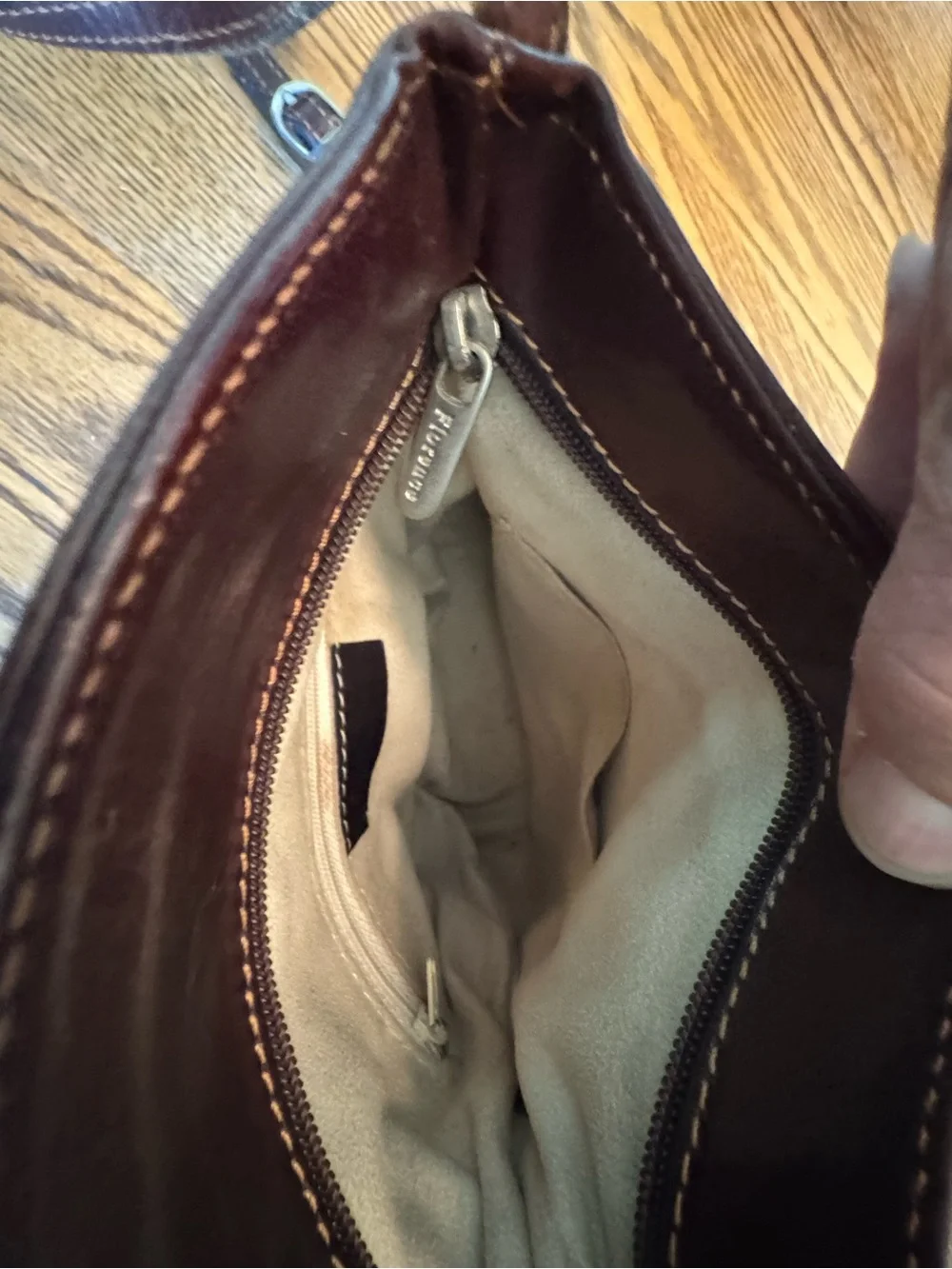 Florence Genuine Leather Crossbody Bag — Burgundy